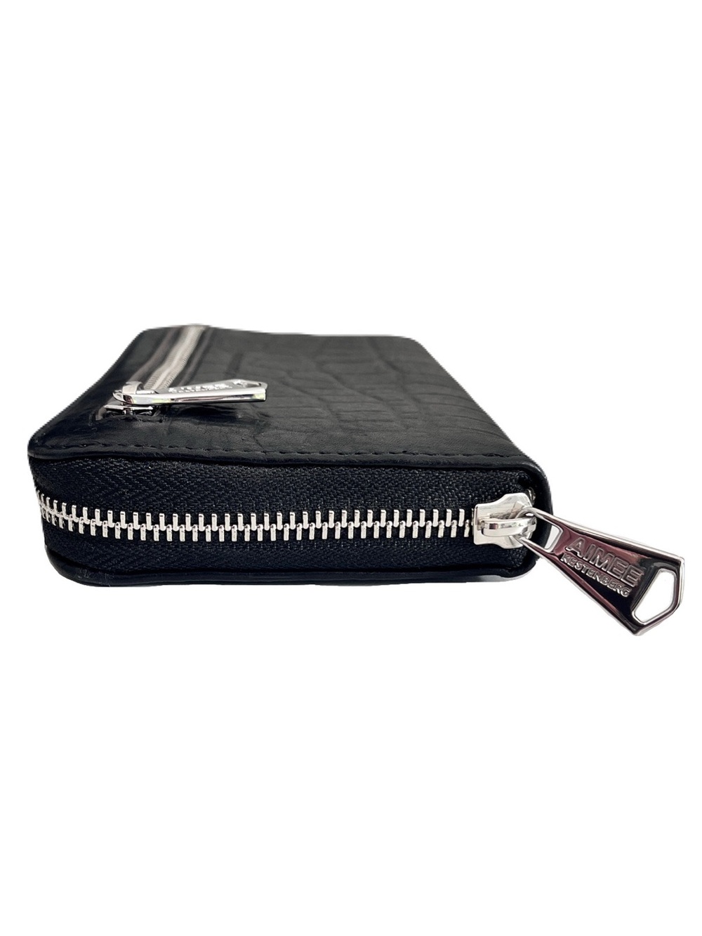Aimee Kestenberg Black Croc Embossed Leather Long Continental Zip Around Wallet - Picture 2 of 9